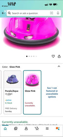 Flybar 6 Volt Battery-Powered Pink Bumper Car with LED Lights Magic Cars 1