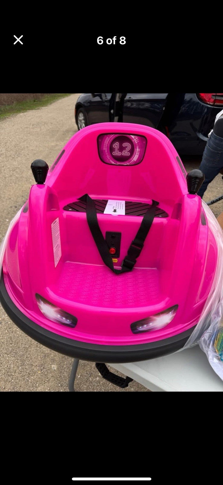 Flybar 6 Volt Battery-Powered Pink Bumper Car with LED Lights Magic Cars 5