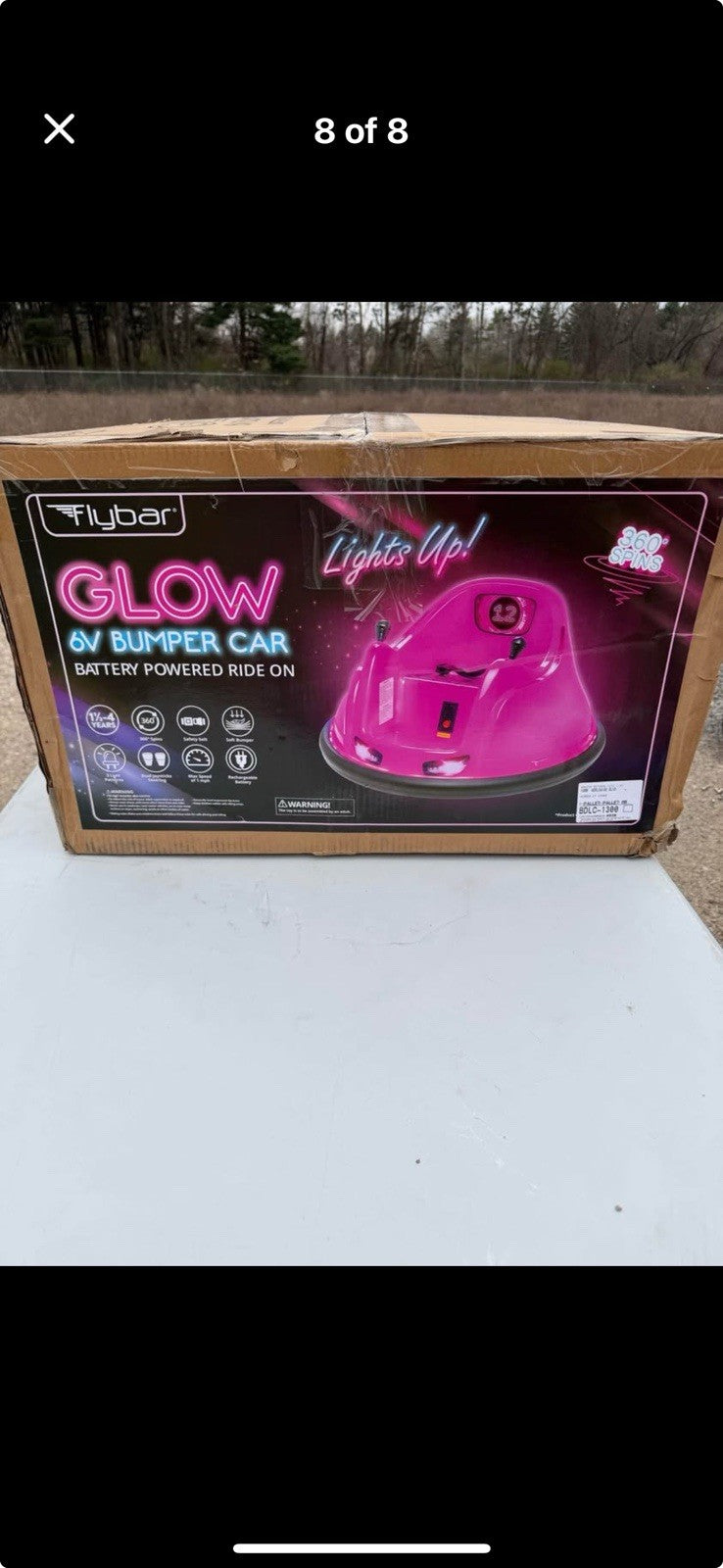 Flybar 6 Volt Battery-Powered Pink Bumper Car with LED Lights Magic Cars 6