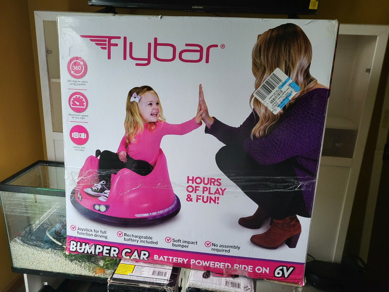 6V Battery Powered Pink Bumper Car Toy with Distressed Finish Magic Cars Variant 0