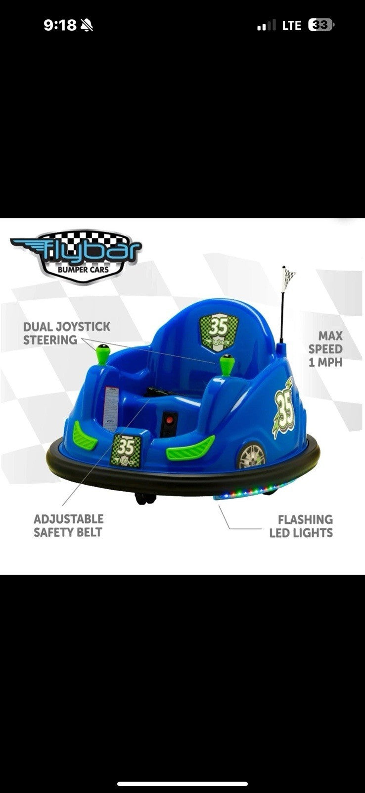 6V Battery-Powered Blue Ride-On Bumper Car with LED Lights Magic Cars 4