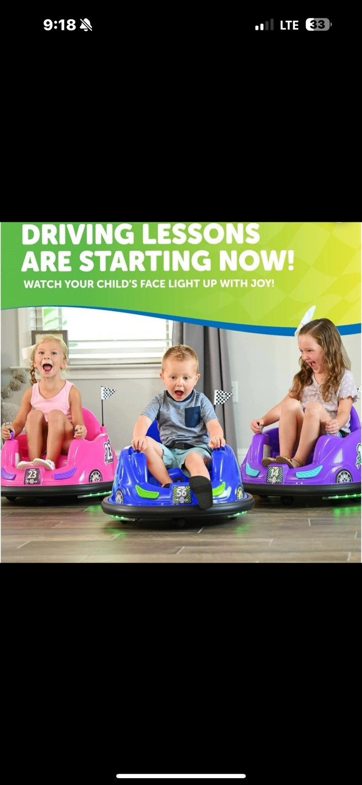 6V Battery-Powered Blue Ride-On Bumper Car with LED Lights Magic Cars 5