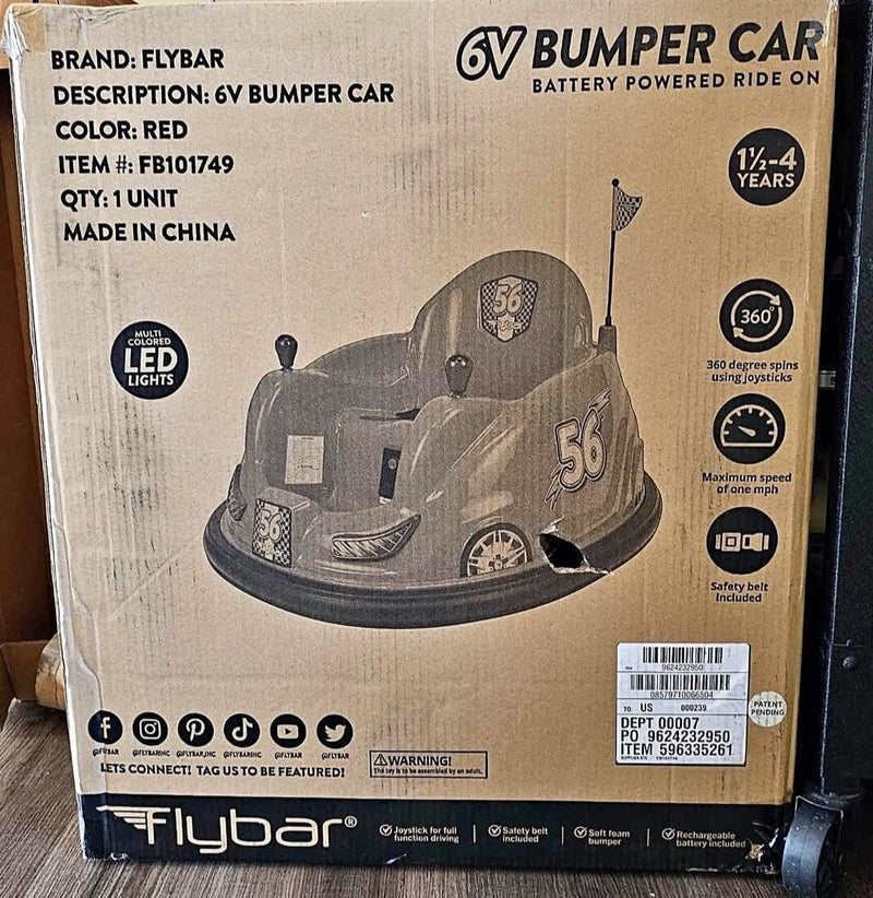 6V Battery-Powered Ride-On Car with Bumpers, LED Lights, and Charger - Red Magic Cars 10