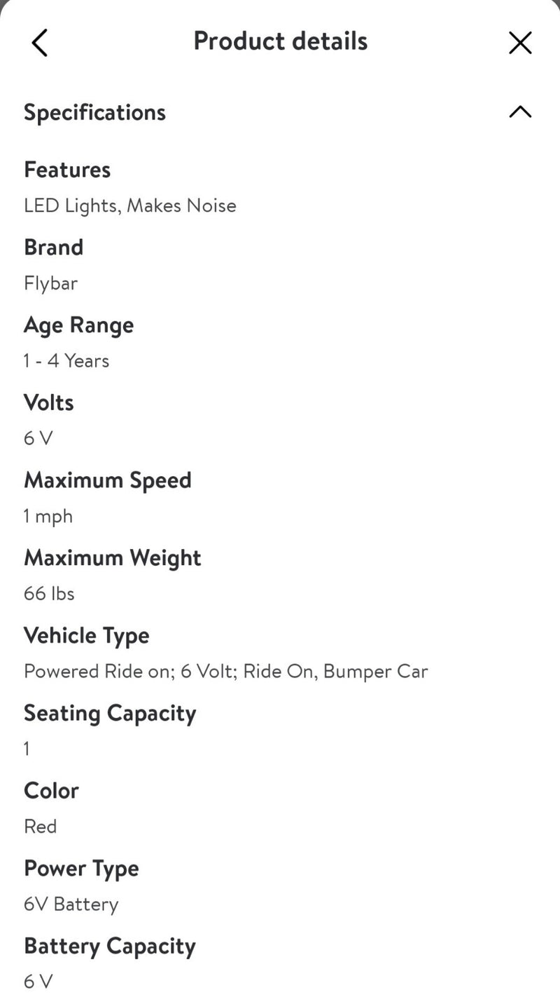 6V Battery-Powered Ride-On Car with Bumpers, LED Lights, and Charger - Red Magic Cars 8