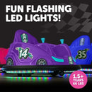 6V Purple Ride-On Car with Bumper, LED Lights, and Charger for Ages 1.5-4 Magic Cars 2