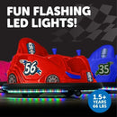 6V Red Bumper Car with LED Lights and Charger for Ages 1.5-4 Magic Cars 1