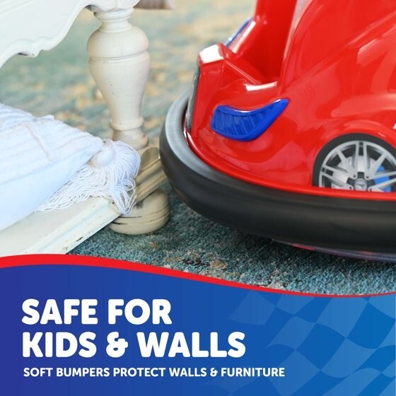 6V Red Bumper Car with LED Lights and Charger for Ages 1.5-4 Magic Cars 4