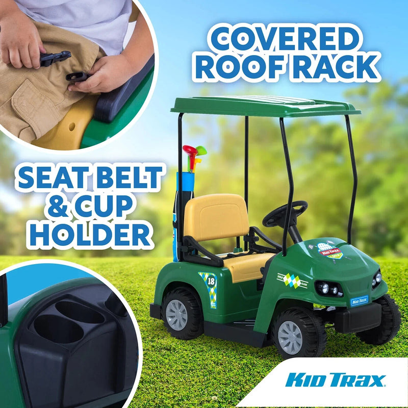 12V Battery-Powered Kid’s Golf Cart Ride-On with Golf Clubs and Balls Magic Cars 3