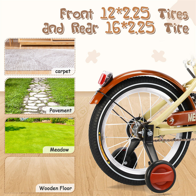 Foldable Cargo Tricycle with Reversible Seat, Front Basket & Training Wheels for Ages 6-12 Magic Cars 5