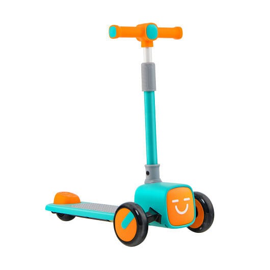 Adjustable Folding Kids Scooter with LED Flashing Wheels, Horn, and 4 Emoji Covers Magic Cars 0