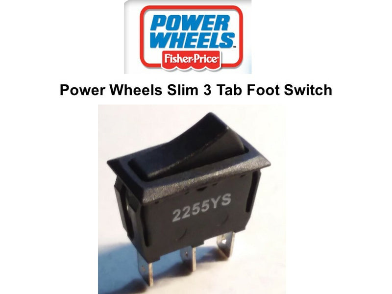 Foot Rocker Switch with Tab and Pin Compatible with Power Wheels Models 00801-1761 and 0801-0538 Slim Design Magic Cars Variant 0