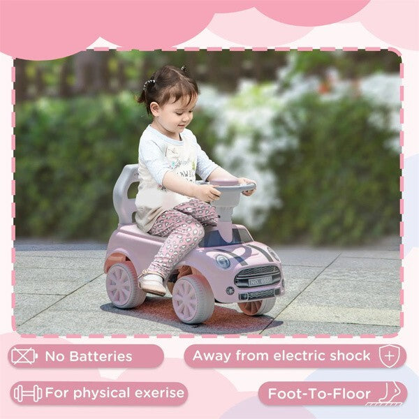Pink Toddler Ride-On Toy with Horn for Ages 18-36 Months – Safe and Interactive Fun Magic Cars 4