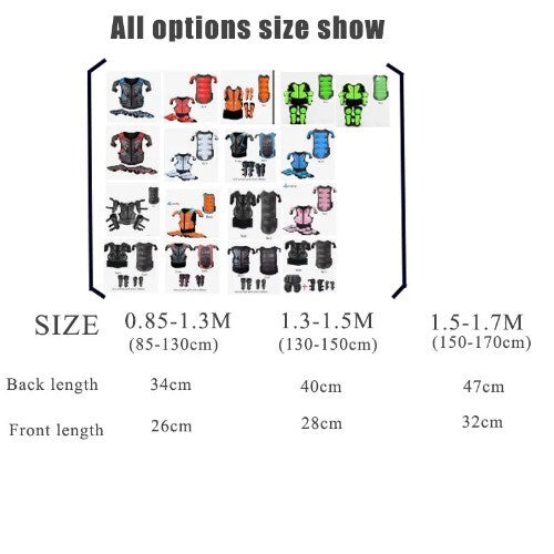 Adjustable Motorcycle Protective Waistcoat Vest for Kids (Height 0.85–1.7 m) Magic Cars 19