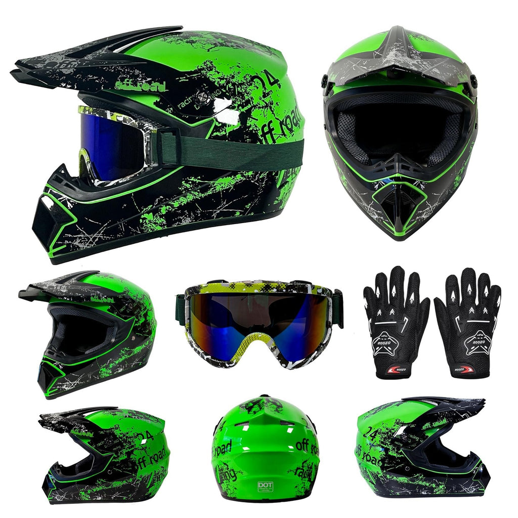 Youth DOT Certified Full Face Motorcycle Helmet for Kids Aged 4-16, Pe