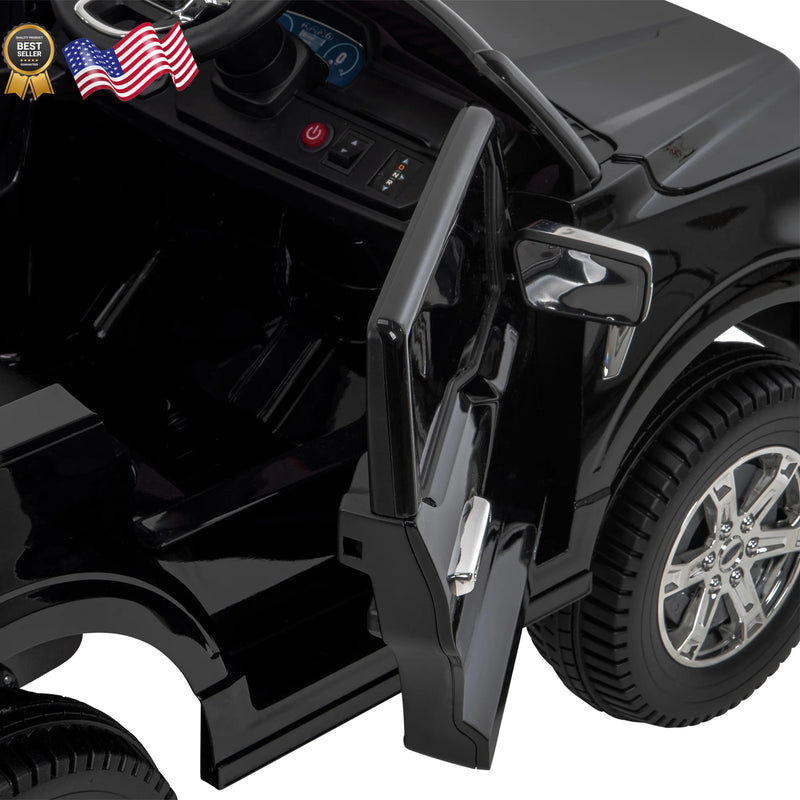 6V Battery-Powered Kids Ride-On Truck Black F-150 Platinum Model Magic Cars 11