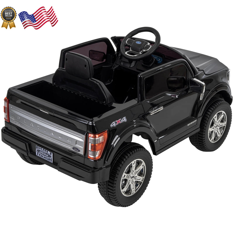 6V Battery-Powered Kids Ride-On Truck Black F-150 Platinum Model Magic Cars 9