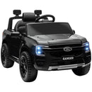 12V Licensed Ford Ranger Kids Ride-On Car with Toy Storage, Black Magic Cars 2