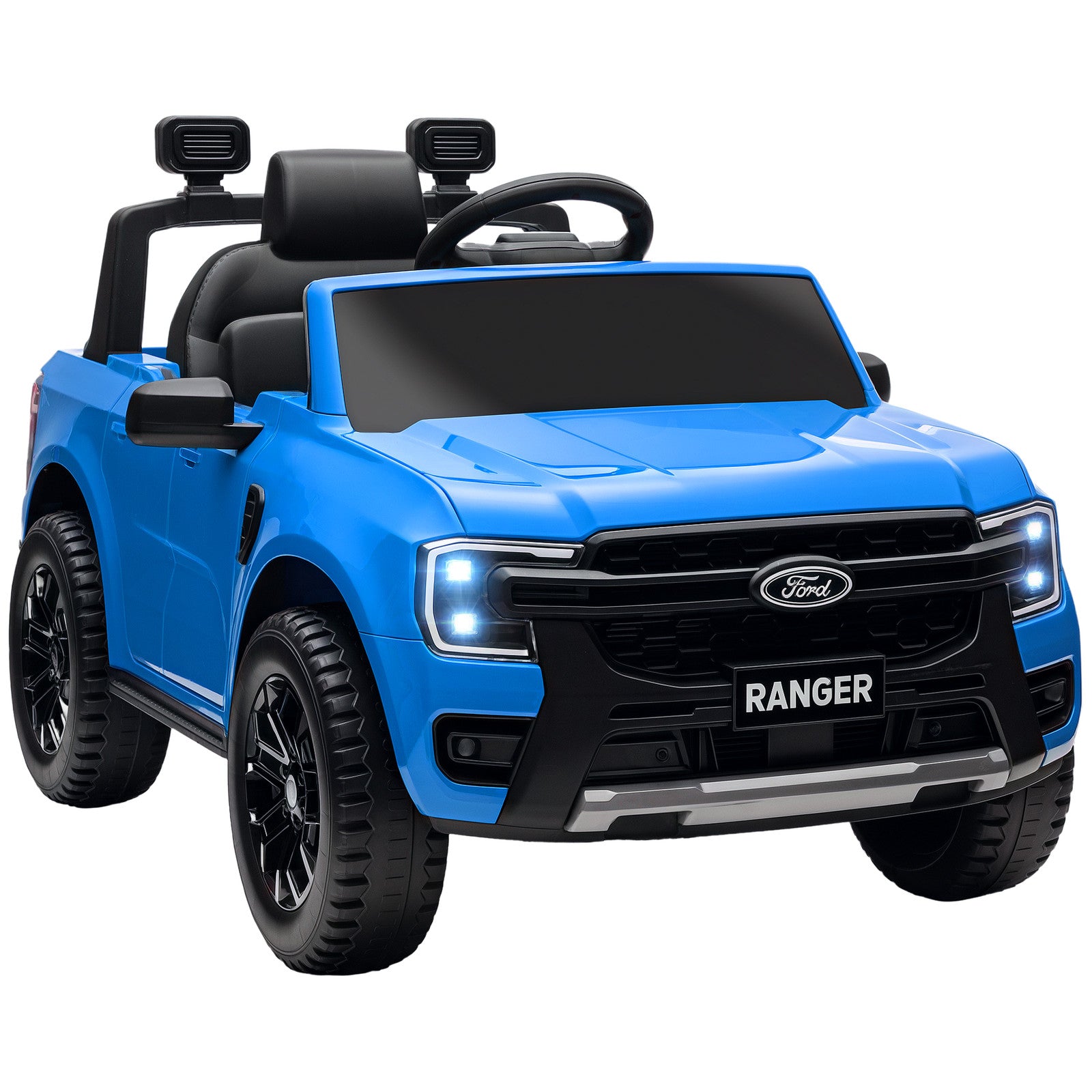 12V Licensed Kids Ride-On Ford Ranger Car with Toy Storage Blue