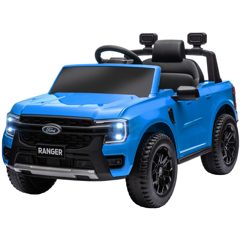 12V Licensed Kids Ride-On Ford Ranger Car with Toy Storage Blue Magic Cars 3