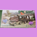5-Pack Friction-Powered Pull-Back Dino Cars with Carrier Truck Magic Cars 4
