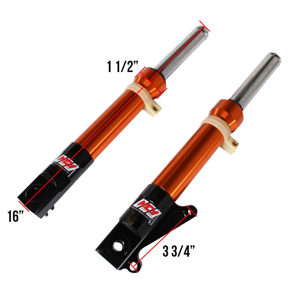 Front Forks (Disc Type, Orange) for Honda Ruckus, Dio | Magic Cars