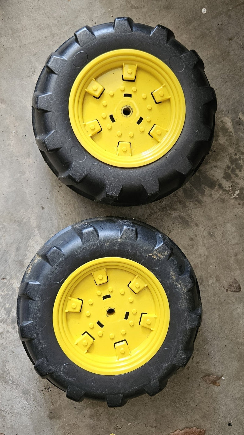 Front Wheels Replacement for John Deere Ground Force Toy Tractor Genuine Peg Perego Parts Magic Cars Variant 0