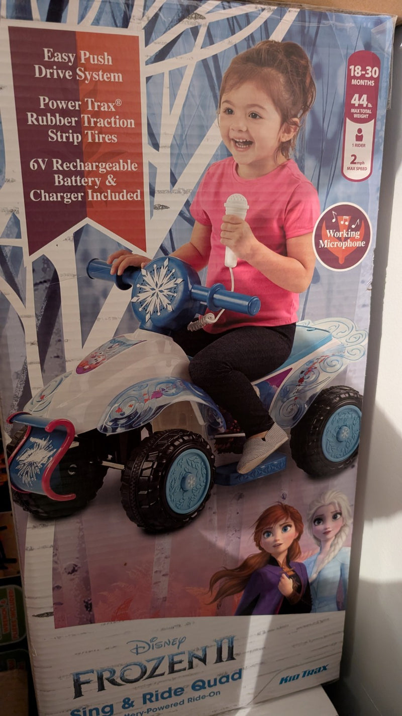 6V Toddler Frozen 2 Singing and Riding Kid's Quad Bike Magic Cars Variant 0