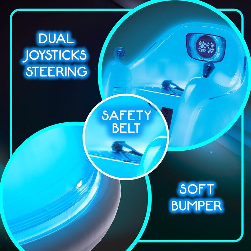 6V Blue Glow Bumper Car for Toddlers with 360° Spin and Bumping Action Magic Cars 3