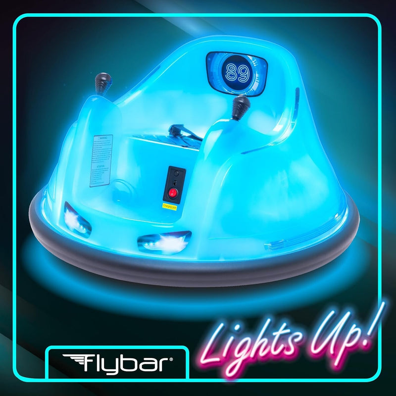 6V Blue Glow Bumper Car for Toddlers with 360° Spin and Bumping Action Magic Cars 5