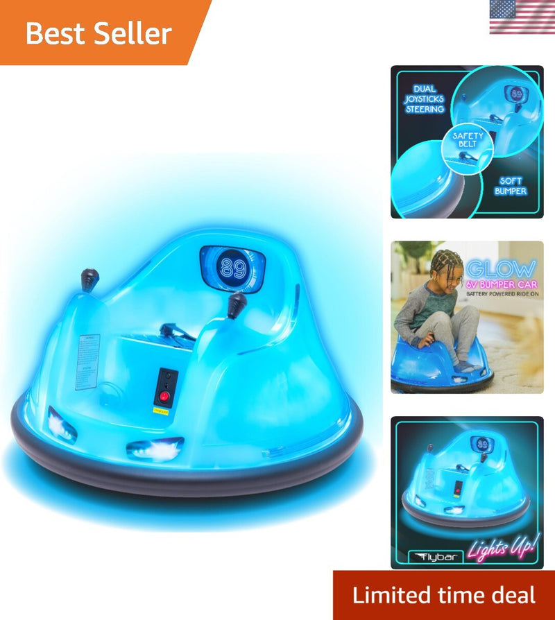 6V Blue Glow Bumper Car for Toddlers with 360° Spin and Bumping Action Magic Cars Variant 0