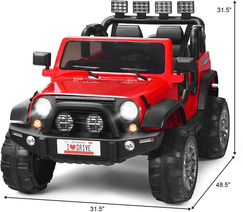 12V Battery-Powered Ride-On Truck for Kids with Remote Control, Lights, and Music Magic Cars 4