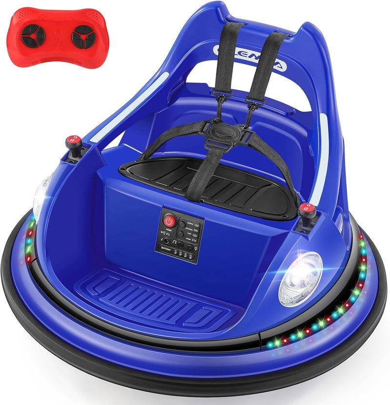 Ride-On Bumper Car with 2 Speed Settings, 5 LED Lights, and Parent Remote Control Magic Cars 2