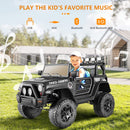 12V Kids Ride-On Truck with Remote Control Bluetooth Music and LED Lights Black Magic Cars 1