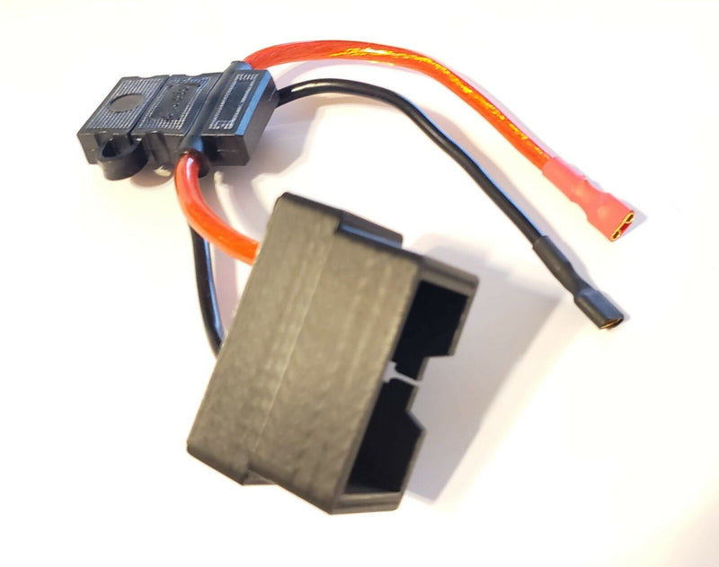 12V Fused Power Wheels Connector Plug with 3D Printed 12AWG Wire Magic Cars 2