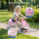 12V Electric Wiggle Ride-On for Kids, Dual-Function Swing Car with Pedal, Anti-Rollo Design Magic Cars 3