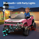 Garvee 24V Pink 2-Seater 4WD Ride-On Truck with Remote Control, Music, and LED Lights for Kids Ages 3-8 Magic Cars 5