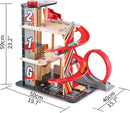 Gearhead Stunt Garage Wooden Playset with Car Parking and Elevator for Kids Magic Cars 2