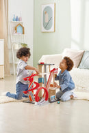 Gearhead Stunt Garage Wooden Playset with Car Parking and Elevator for Kids Magic Cars 8