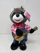 Gemmy Animated Valentine's Day Raccoon Plush with Banjo and Dancing Arms Magic Cars Variant 0