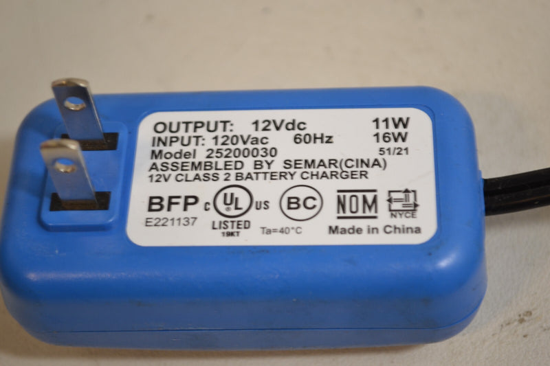 Peg Perego 12V Battery and Charger Model 25200030 Magic Cars 3