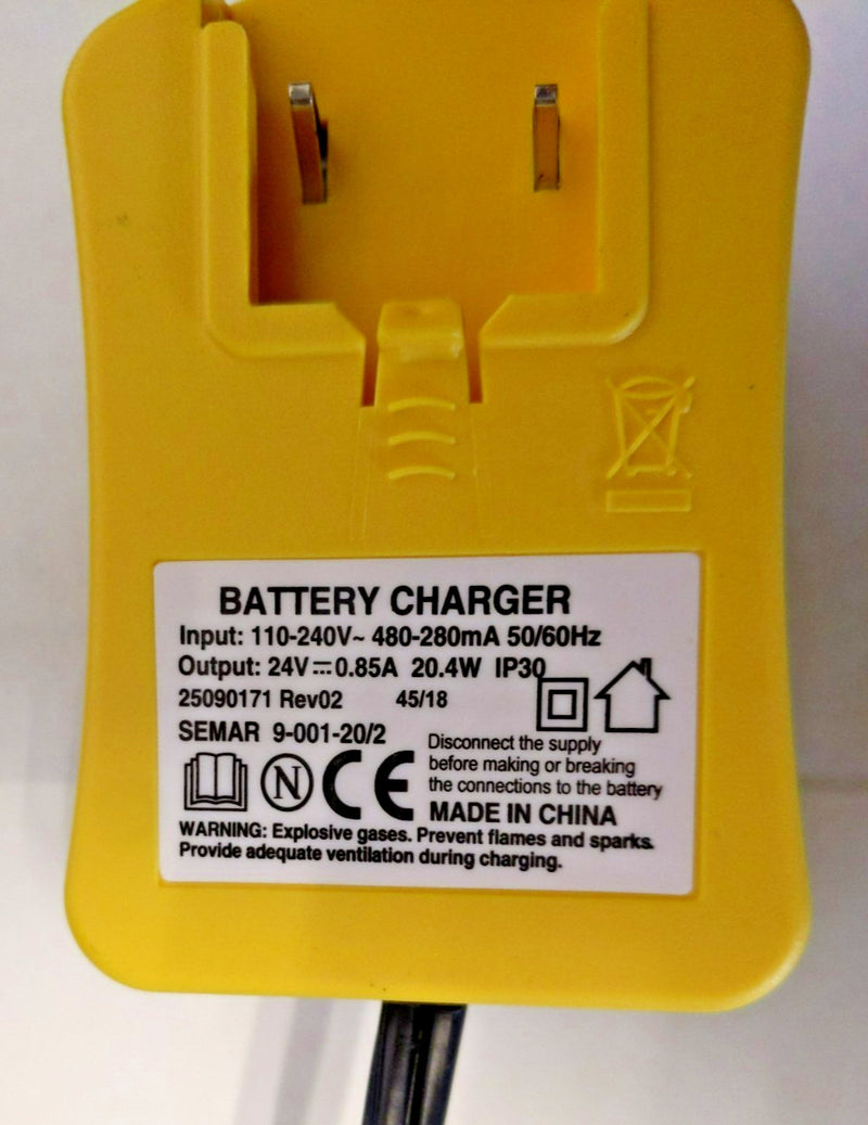 24V 0.85A Multi-Country Plug Charger Compatible with Peg Perego Products Magic Cars 3