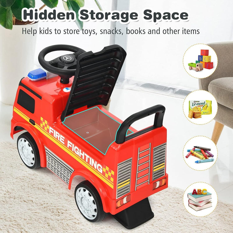 Ride-On Fire Truck with Sliding and Walking Features for Toddlers Magic Cars 3
