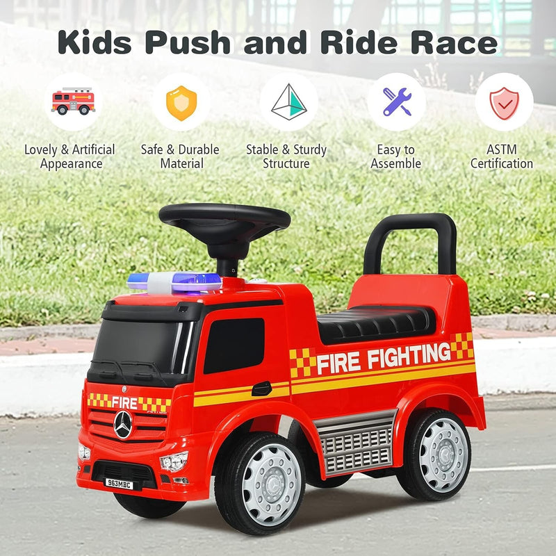 Ride-On Fire Truck with Sliding and Walking Features for Toddlers Magic Cars 4