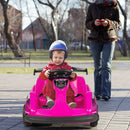 6V Battery-Powered Kids Ride-On Kart with Remote Control and Safety Belt Pink Magic Cars 3