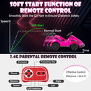 6V Battery-Powered Kids Ride-On Kart with Remote Control and Safety Belt Pink Magic Cars 8