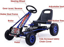 Pedal-Powered Kids Ride-On Kart with 4 Wheels and 2-Position Adjustable Seat for Outdoor Racing Magic Cars 6