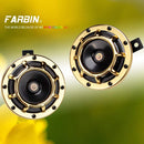 12V Gold Electric Twin Tone Car and Train Horn Kit with High and Low Sounds Magic Cars 1