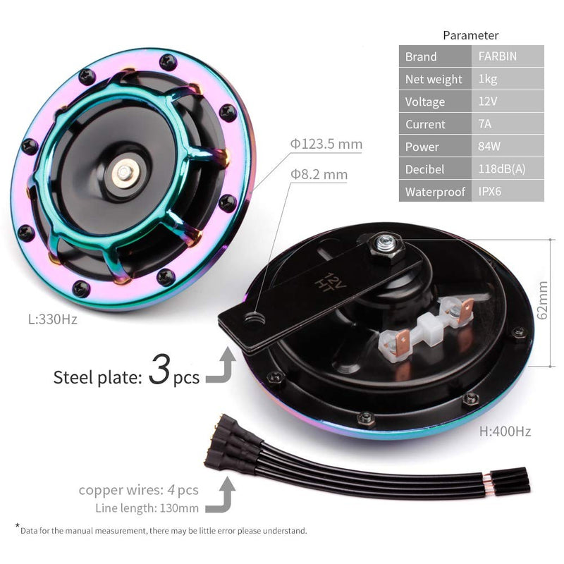 12V Gold Electric Twin Tone Car and Train Horn Kit with High and Low Sounds Magic Cars 4