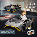 Gray Lamborghini-Style Kids Ride-On Car with 2 Motors and Remote Control for Drifting Fun Magic Cars 5
