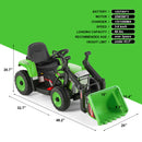 12V Green Electric Ride-On Excavator with Remote Control for Kids Magic Cars 3